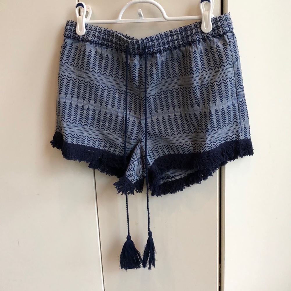 Casual and Cute Patterned Fringe Shorts